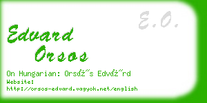 edvard orsos business card